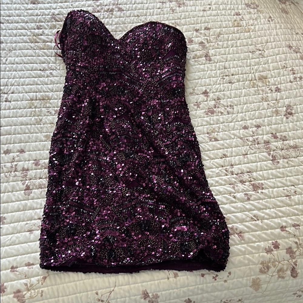 Elegant Purple Sequin Dress
